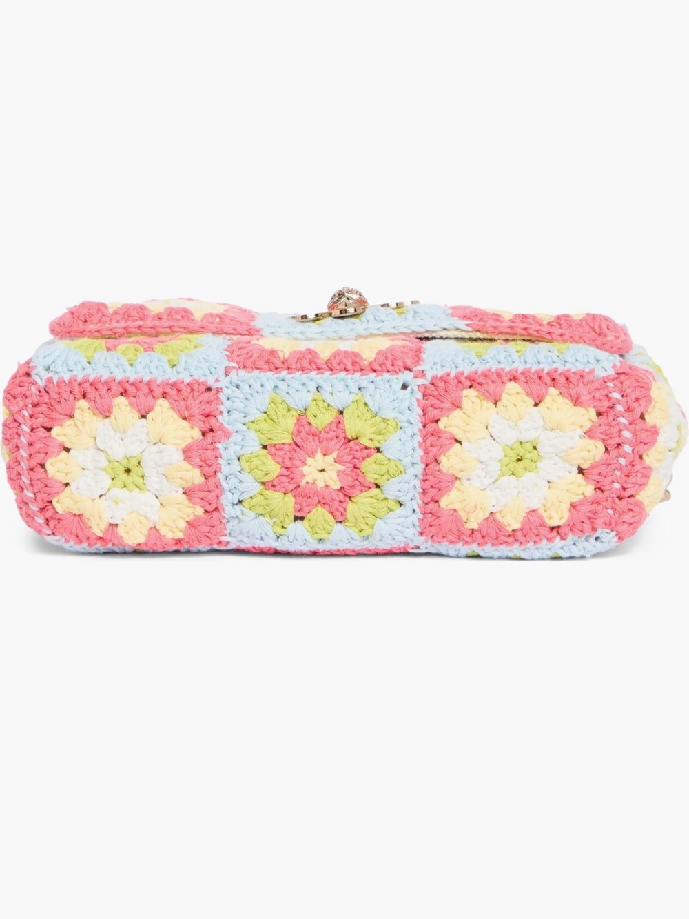Kurt Geiger Crochet Floral Shoulder Bag in Pink, Light Blue and Yellow - Picture 6 of 6
